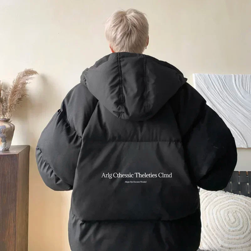 Winter Bread Jacket Winter for Men Fashion Warm Male Parkas Big Size Letter Print Men's Cotton Coat Oversize Men Clothing 2024