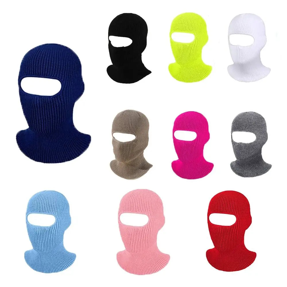 Hat Winter Female 1-Hole Balaclava Skullies Scarf Bonnet Hat Mask Knitted Hats Men Beanies Hat Women Winter Cap Full Face Cover