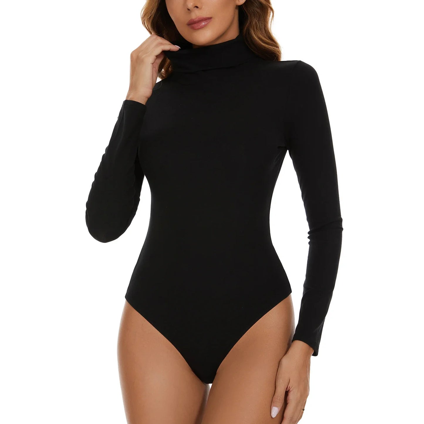 High Neck Bodysuit Women's Long Sleeved Shapewear Tummy Control Body Shaper Sexy Briefs Female Warm Clothing Autumn Winter New