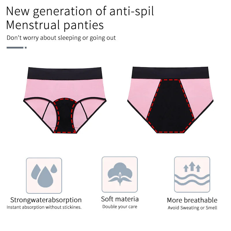 Women's menstrual panties physiological underpants triangular pants aunt mid rise  Leak Proof physiological panties