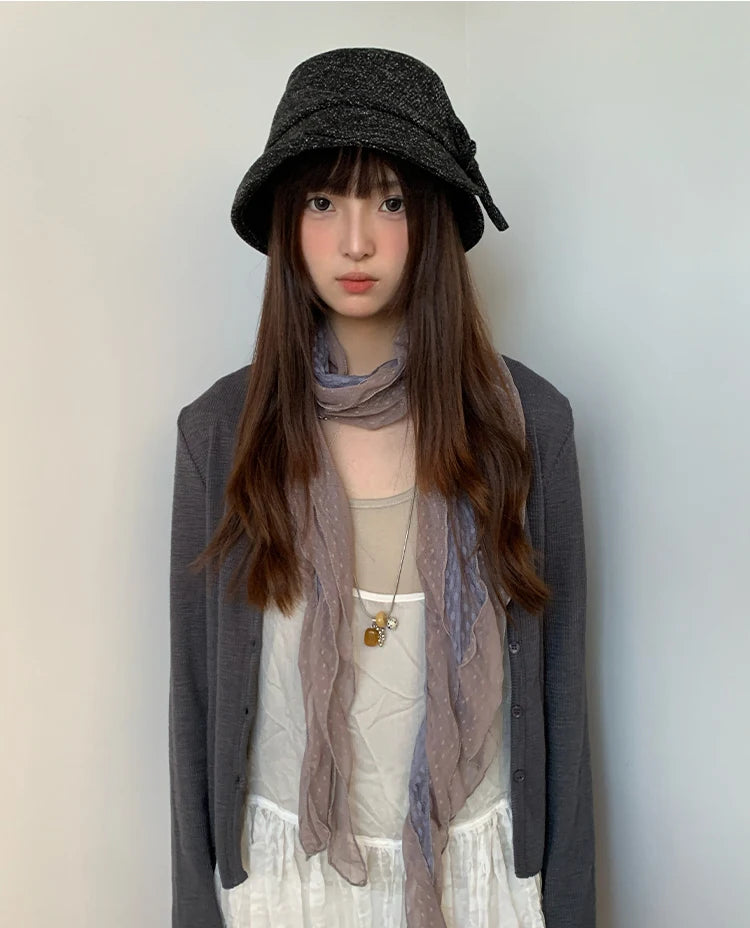 Fashionable Bow-Tie Bucket Hat For Women Which Makes Your Face Look Smaller New Retro Versatile Hat For Autumn And Winter