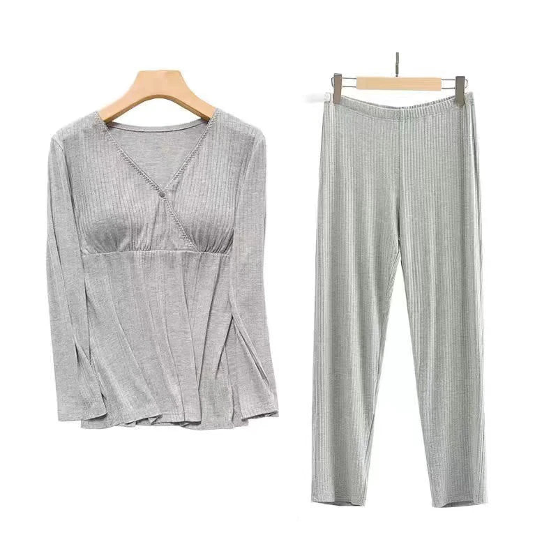 Maternity Nursing Sleepwear Breastfeeding Nightwear for Pregnant Women Pregnancy Breast Feeding Pajamas Suits Maternity Clothes