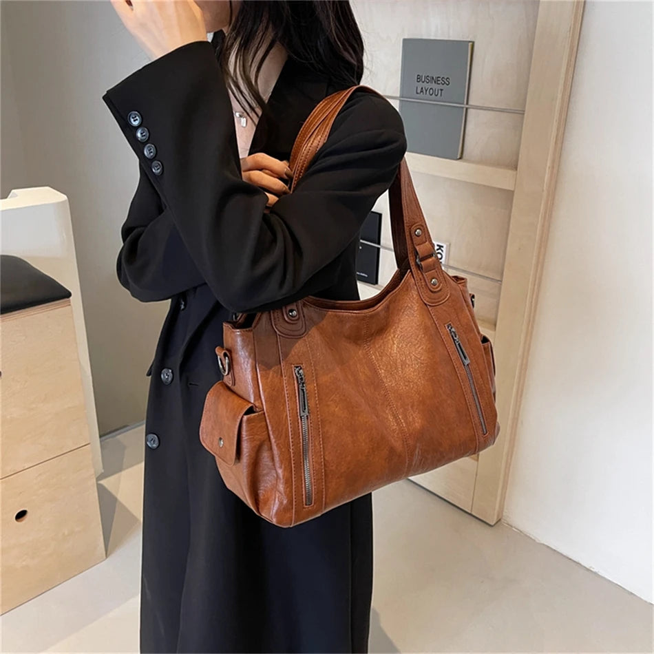 Female Handbag Large Capacity Shoulder Bags Big Stylsih Tote Bag Ladies Soft Leather Hobos Messenger Bags Women Shopper Bag Sac
