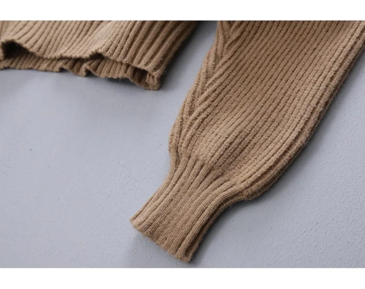 Women's Sweaters Fall/winter 2025 New In Deep V Lapel Pullover Sweater Camisole Two-piece Set Sweater Set Office Lady Jumpers