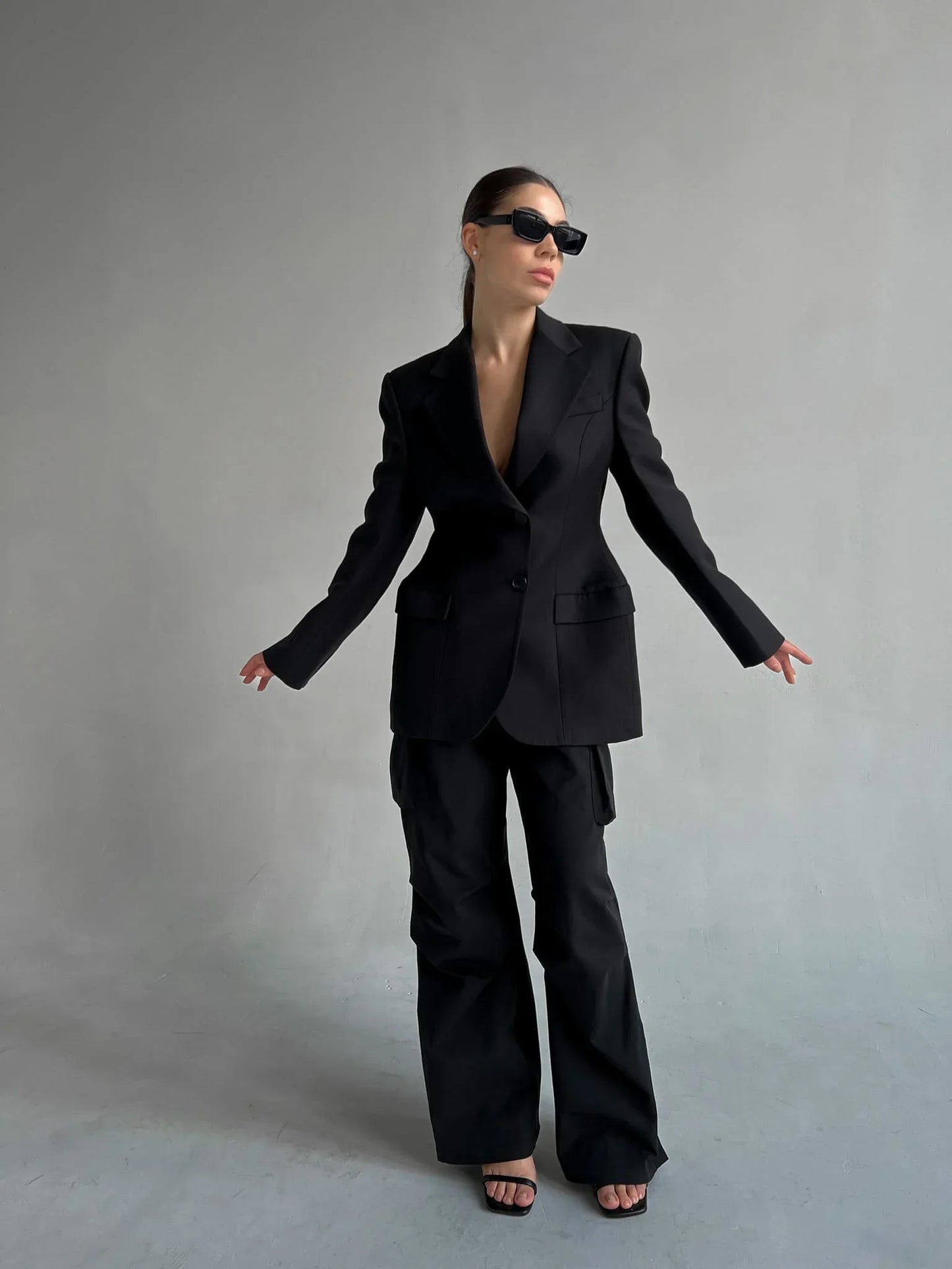 Blubelle Blazer Women Autumn Winter Slim Waist Chic Blazer Coats Office Ladies Double Breasted Fashion Jacket Women Clothing