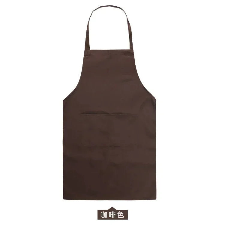 Adjustable Cooking Apron Unisex  Household Solid Color Chef Waiter Barbecue Hairdresser Adult Pocket Apron Kitchen Supplies Tool