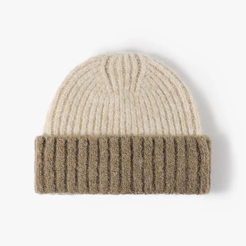 women hats autumn winter beanies knitting bicolor cute winter hats for women