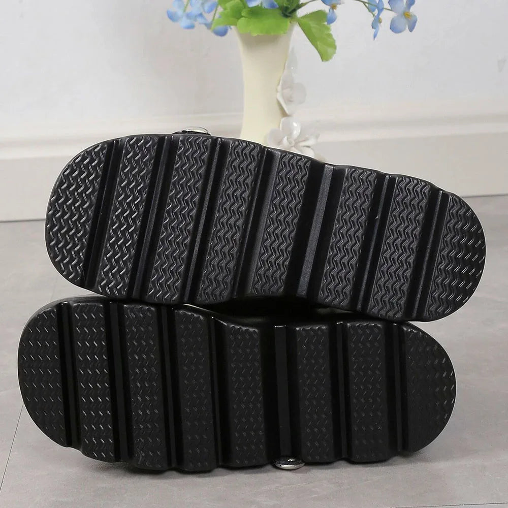 DoraTasia Retro INS Black Round Toe Heel Studded Punk Nightclub Ladies Mary Jane Y2 Lace Buckle Lolita Women's Shoes