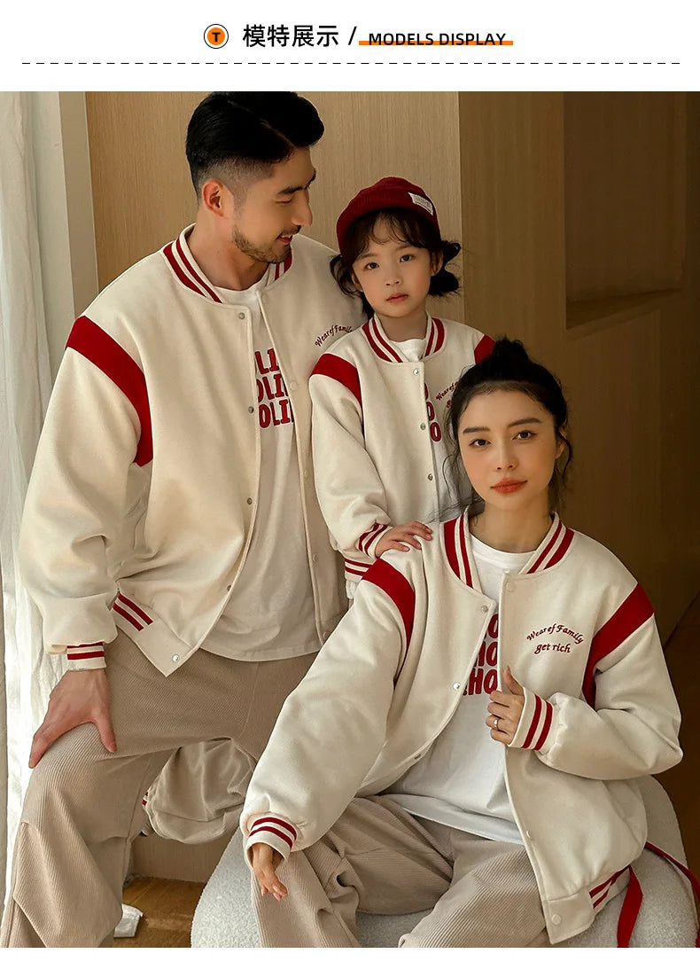 Winter Jacket for The Whole Family Warm Thick Coat Fashion Korean Father Mother and Daughter Son Children Long Sleeve Outerwear