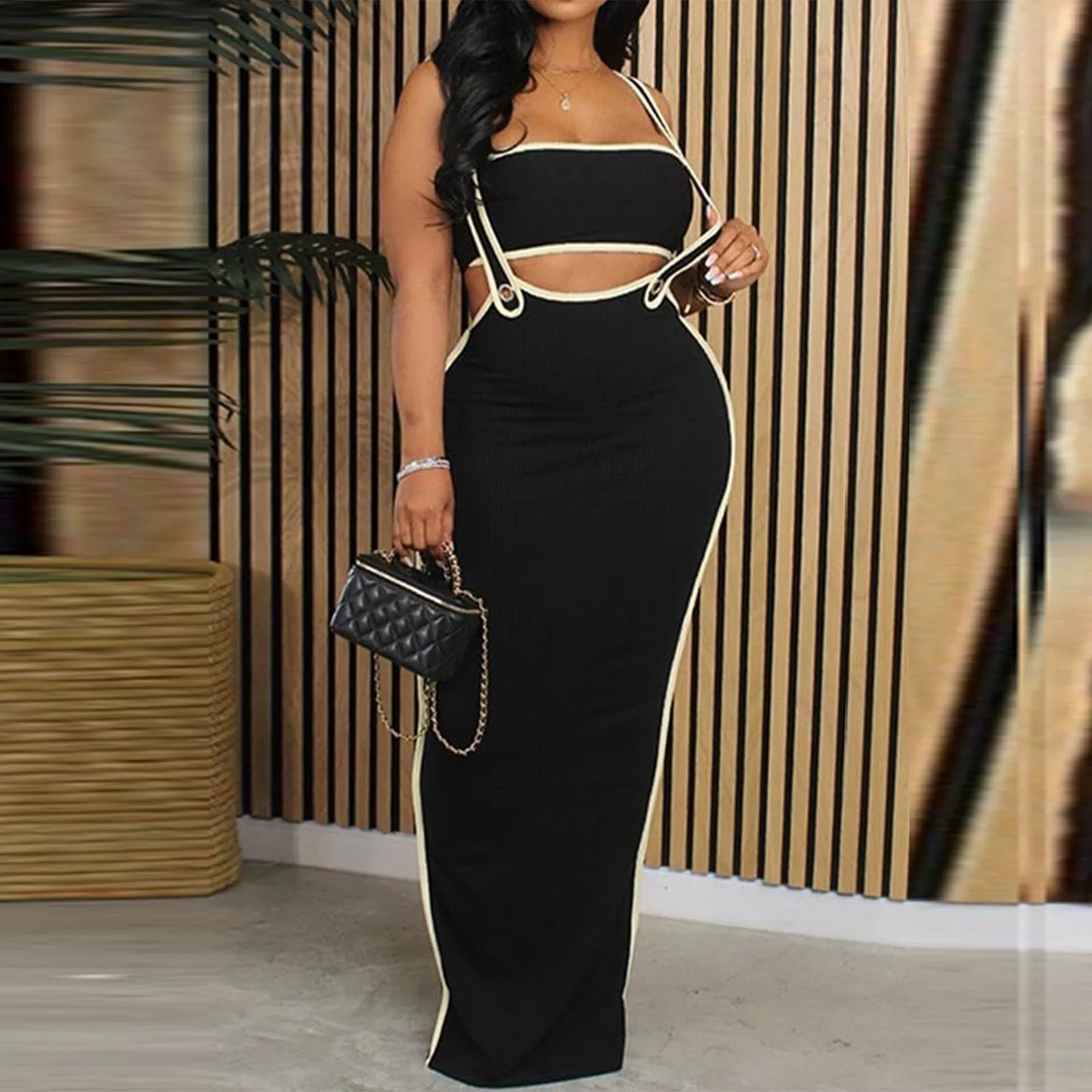 dresses for women One-piece dress design Personality and fashion Sexy Bodycon Tube Crop And Slit Maxi Suspender Skirt vestidos