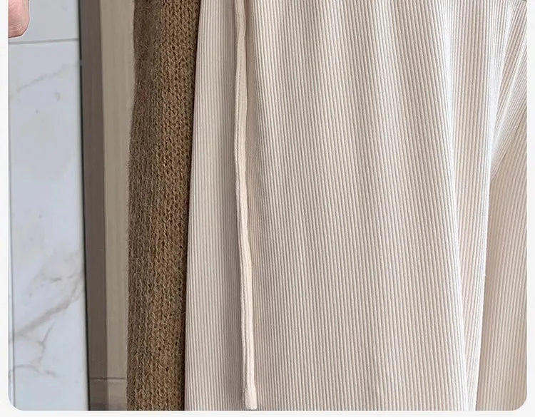 Maternity Trousers Spring and Autumn Outside Wear New Summer Petite Casual Drawstring Straight Wide Leg Trousers Maternity Wear