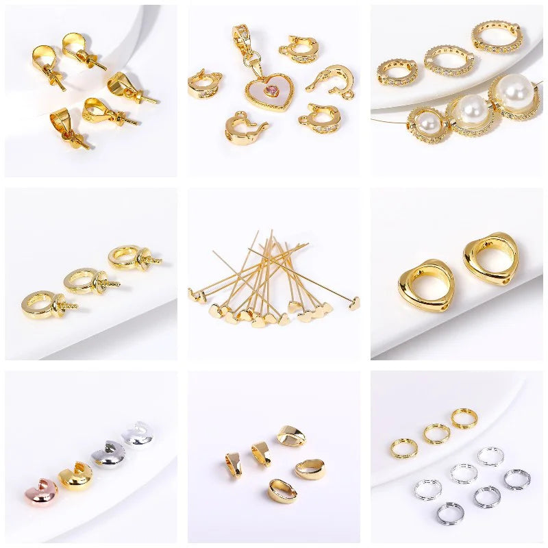 Wholesale 18K Gold Plated Brass 6/8/10/12MM Round Twist Closed Ring Connectors Accessories For DIY Jewelry Making Supplies