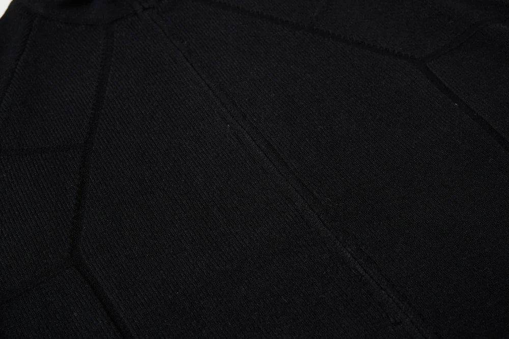 Spliced Sweatercoat Mens Autumn Winter Casual Loose Raglan Sleeve Stand Collar Long Sleeve Knitted Sweater Outerwear Man