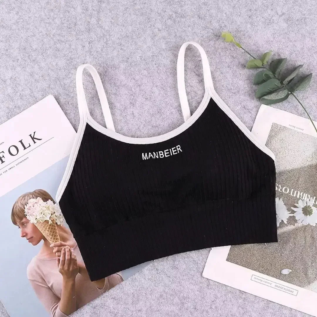 Sports Bra for Women Gym Sexy Crop Top Bra Women Cotton Underwear Soft Comfort Tube Tops Female Brassiere Tops for Girls Bra Top