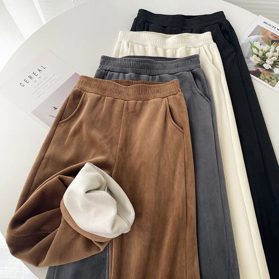 Wide-leg Trousers Women Autumn Winter 2025 New High Waist Draping Straight Tube Casual Versatility Floor Straight leg pants