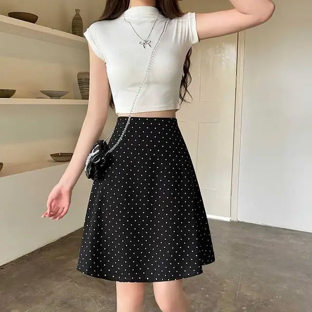 Skirts For Women High Waist Midi Woman Skirt Red Chic And Elegant Summer 2025 Streetwear Trend Stylish Modest Y2k Vintage Luxury