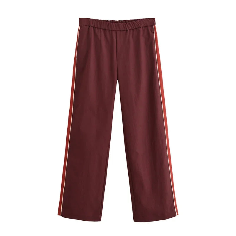 Women's Fashion Suit 2024 New Fall Side Stripe Long Sleeve Jacket Striped Casual Pants Elegant casual women's pantalon suit
