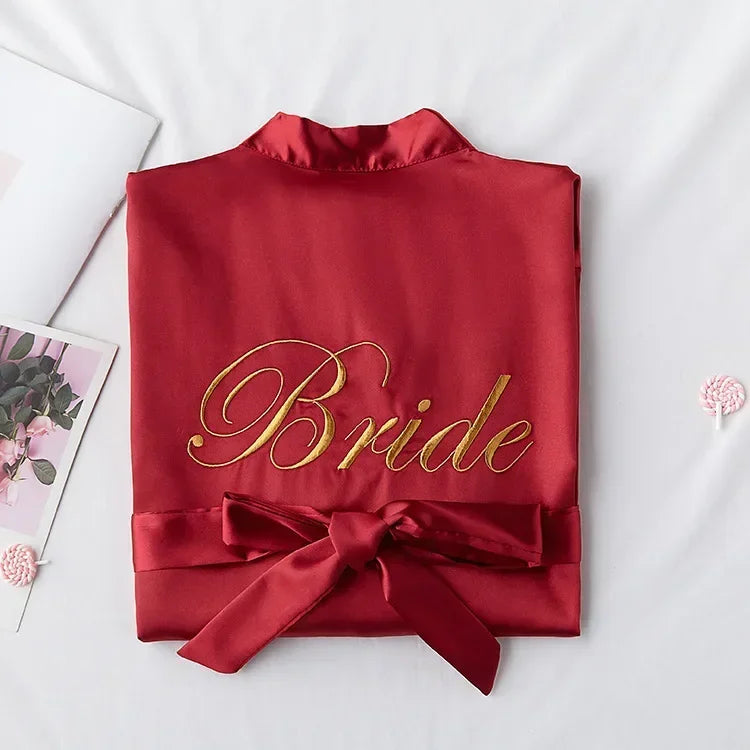 Bride To Be Dressing Gown Bridesmaid Bathrobe Team Bride Robe Wedding Decoration Bridal Shower Hen Bachelorette Party Decor