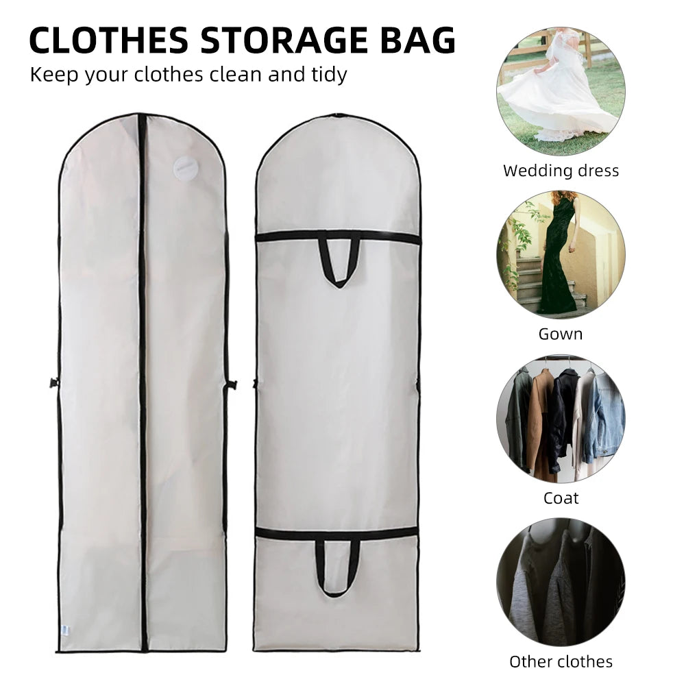 Wedding Gown Cover Dress Garment Clothes Storage Bag Foldable Dampproof Dustproof Washable Wedding Dress Long Dress Bag