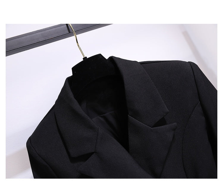 Blazer Women 2025 Spring New Fashion Women Clothing Suit Skirt Jacket Belt Waist Slim Suit Women Blazer Long Coat Black Blazers