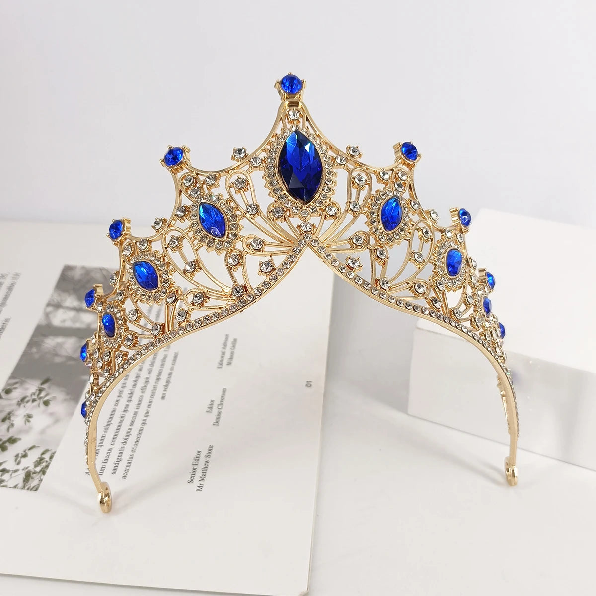 Bridal Headwear Colourful Women's Ballroom Crown Baroque Crystal Tiaras And Crowns Bridal Wedding Hair Accessories Jewelry