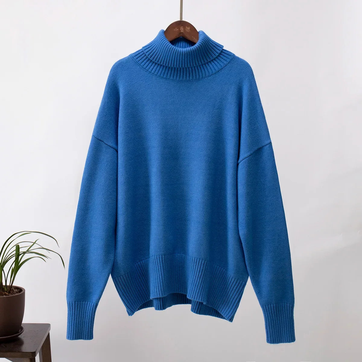Sweater for Woman Autumn Winter New High Neck Thickened Warmth Knitted Sweater Fashionable Casual Loose Sweaters Pullovers