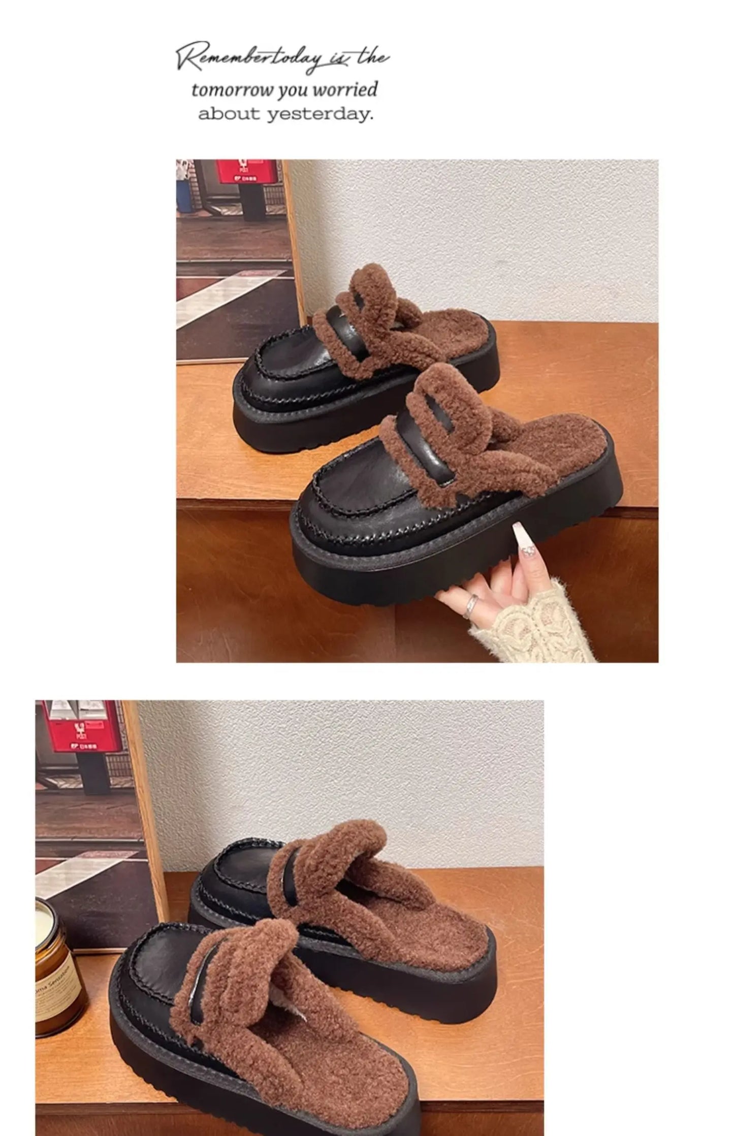 Shoes Loafers Ladies' Slippers Luxury Slides Winter Footwear Cover Toe Slipers Women Platform Designer 2024 House Slippers Platf