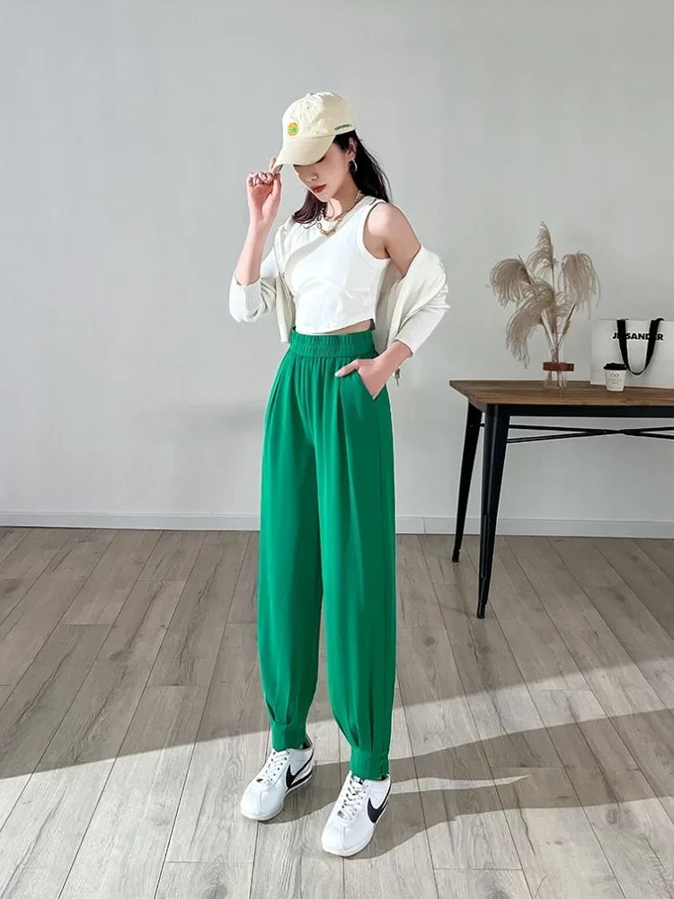 Female Trousers New In Pencil Women's Harem Pants Xxl Trends 2025 Outfits High Quality One Size Chic and Elegant Original G 90s