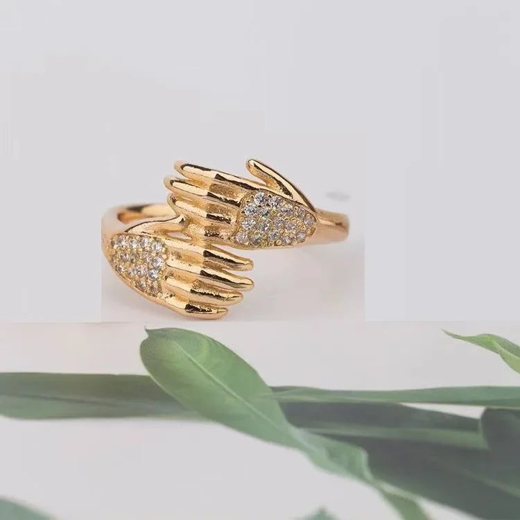AAA Zircon Simple Geometric Ring Elegant Women's Daily Work Opening Adjustable Rings for Women Bridal Engagement Jewelry Gift