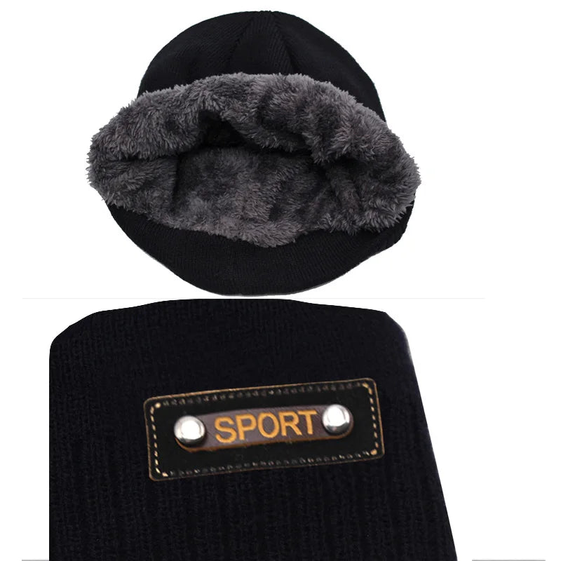 Knitted Hat Men Winter Hats For Women Beanie Hat Cap Fur Skullies Beanies шапка мужская Skull Gorro Bonnet Caps Man