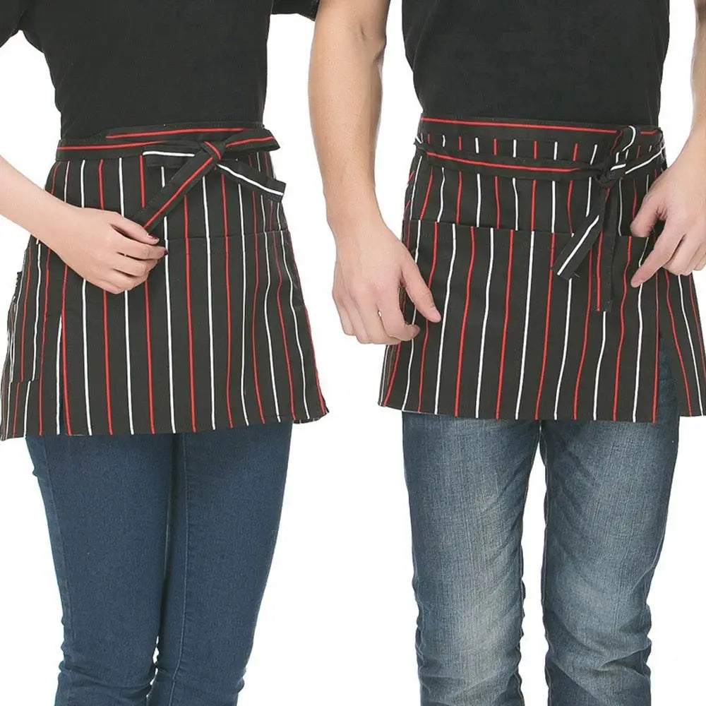 Kitchen Short Half Waist Apron Women Waitress Antifouling Work Bar Pub Cafe Cooking Men Short Half Apron Aprons Cleaning Tools