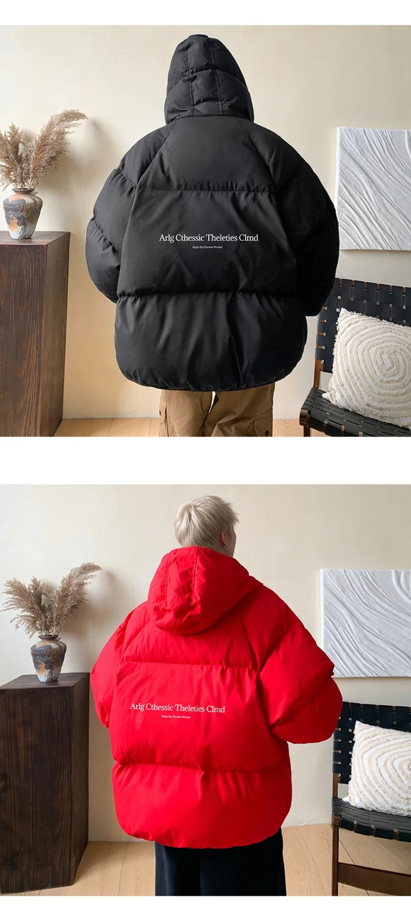 Winter Bread Jacket Winter for Men Fashion Warm Male Parkas Big Size Letter Print Men's Cotton Coat Oversize Men Clothing 2024