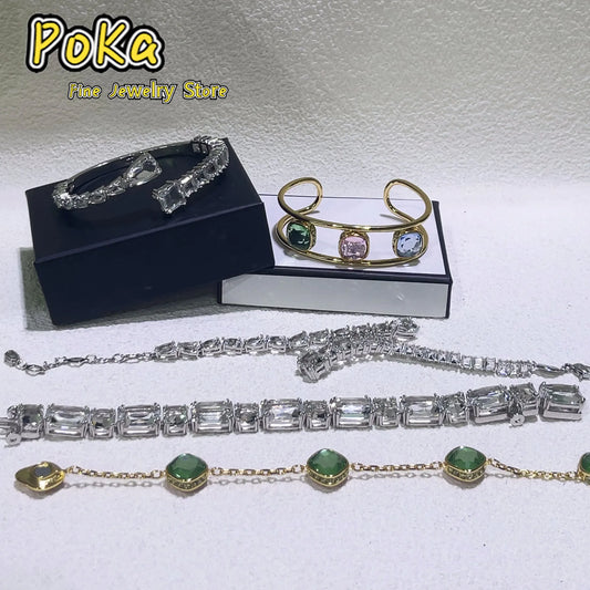 Bracelet High Quality New Sales Trend Jewelry Original Luxury Brand Shiny Cut Christmas Birthday Party Engagement Gift for Women