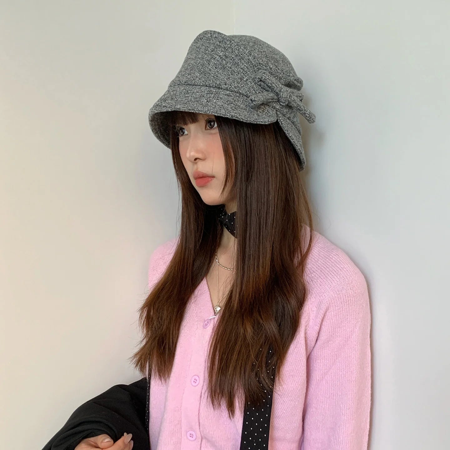 Fashionable Bow-Tie Bucket Hat For Women Which Makes Your Face Look Smaller New Retro Versatile Hat For Autumn And Winter