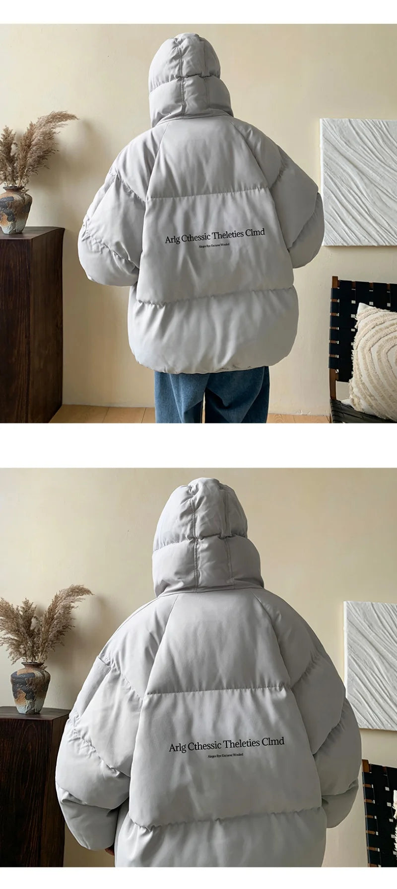 Winter Bread Jacket Winter for Men Fashion Warm Male Parkas Big Size Letter Print Men's Cotton Coat Oversize Men Clothing 2024
