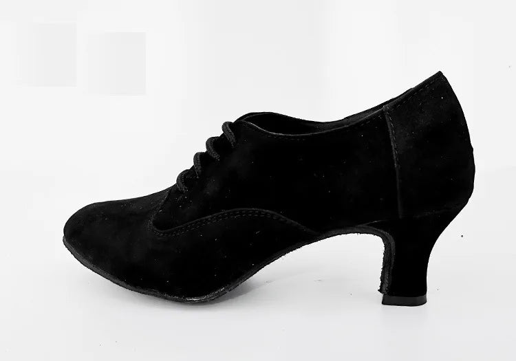 Customized Women's Adult Baotou Salsa Modern Latin Dance Shoes with A Soft Sole Canvas Surface Anti Slip Breathable Dance Shoes