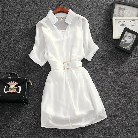 Elegant Women's Summer Two-piece Dress Luxury Chiffon Party Loose Tulle Evening Dresses for Women 2025 Prom Transparent White