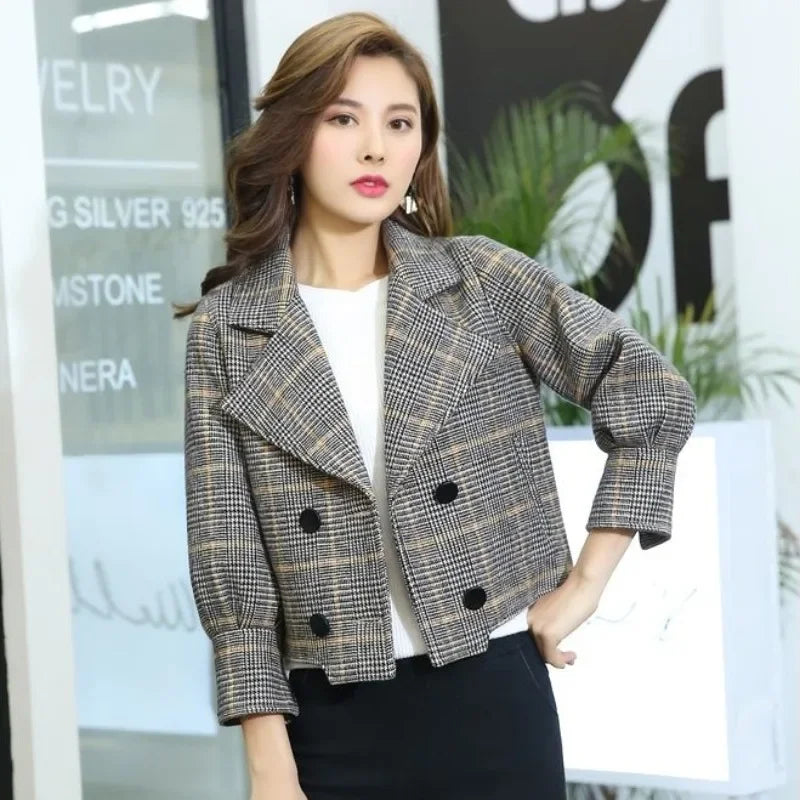 Outerwears Korean Style Wool & Blend Coats for Women 2025 New Arrivals Jacket Luxury Clothing Trend Deals In Tweed Blazer Woman