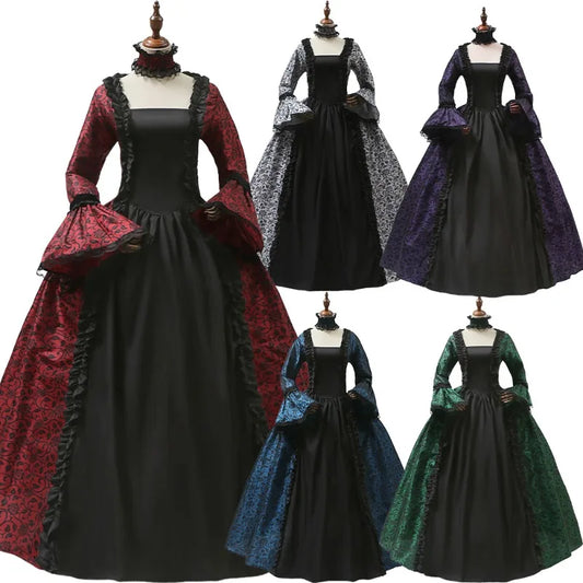 Victorian Era Gown - Medieval Court Dress with Corset