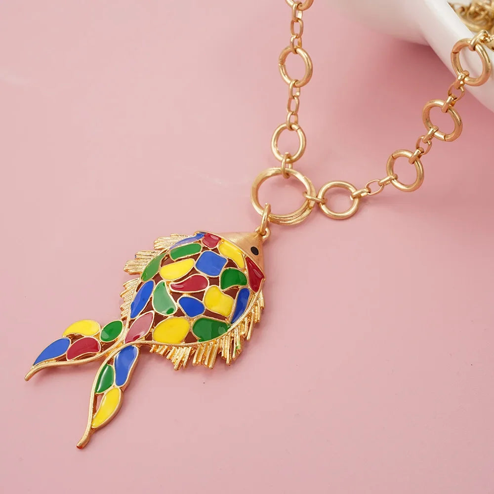 Necklace Fish pendant Aesthetics Jewelry Birthday Present Stainless Steel Charm Chain Beautiful accessories