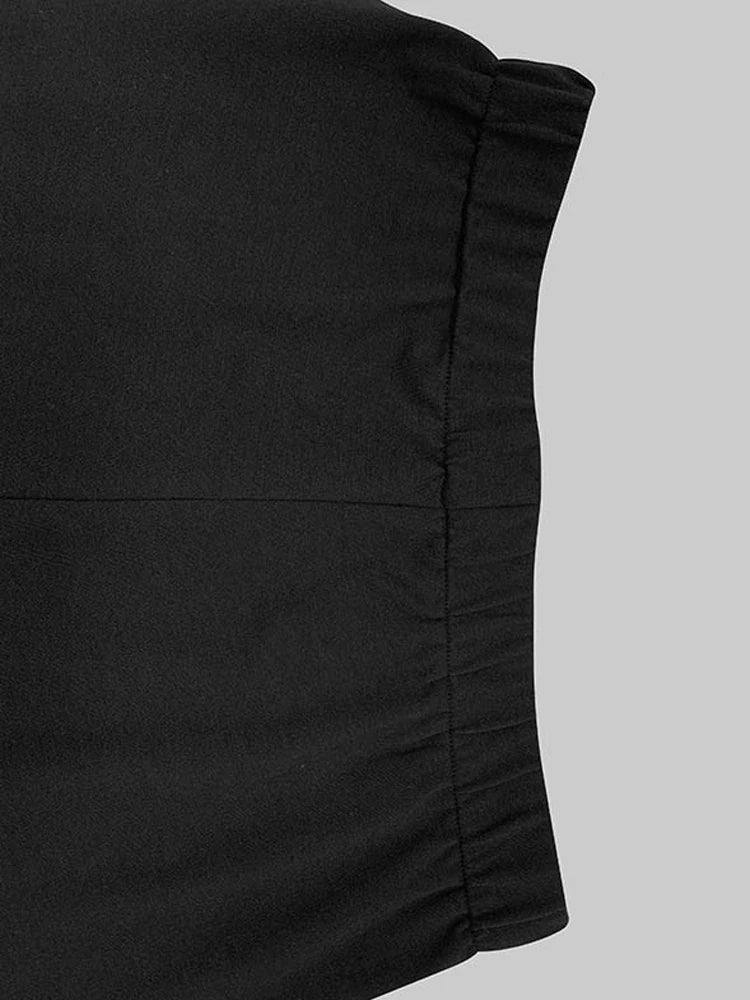 2025 Trousers Sets Women's Two Pieces Set New Spring Elegant Contrast Color High Neck Long Sleeves Wide Leg Pants Suit
