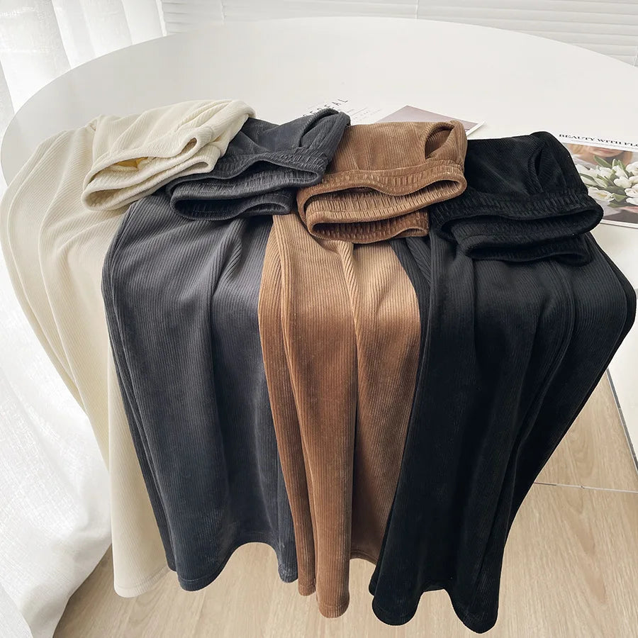 Wide-leg Trousers Women Autumn Winter 2025 New High Waist Draping Straight Tube Casual Versatility Floor Straight leg pants