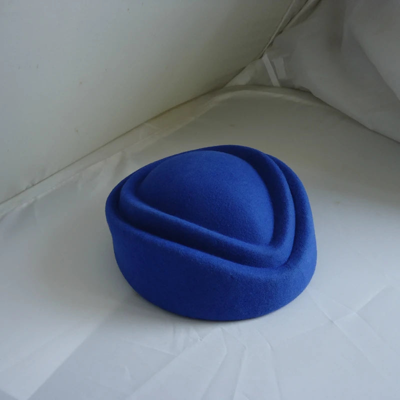 Wool Felt Beret Hats for Women Stewardess Boat Hat with Slot Black Red Blue Casher Elegant Fashion Spring Summer Caps