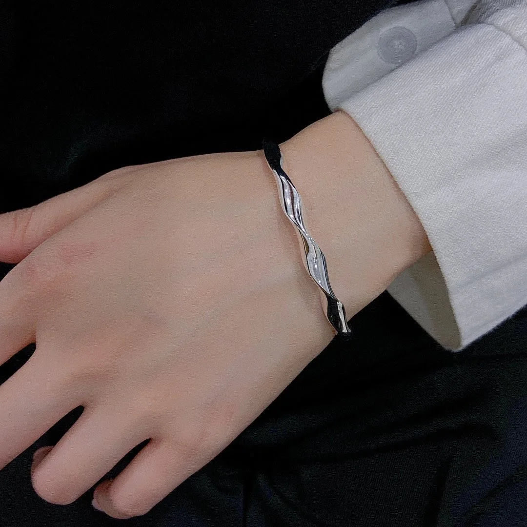 Luxury Sliver Bangles for Women Mobius Twisted Bangles Simple Bangle Wedding Party Jewelry Accessories Браслеты На Руку Женские