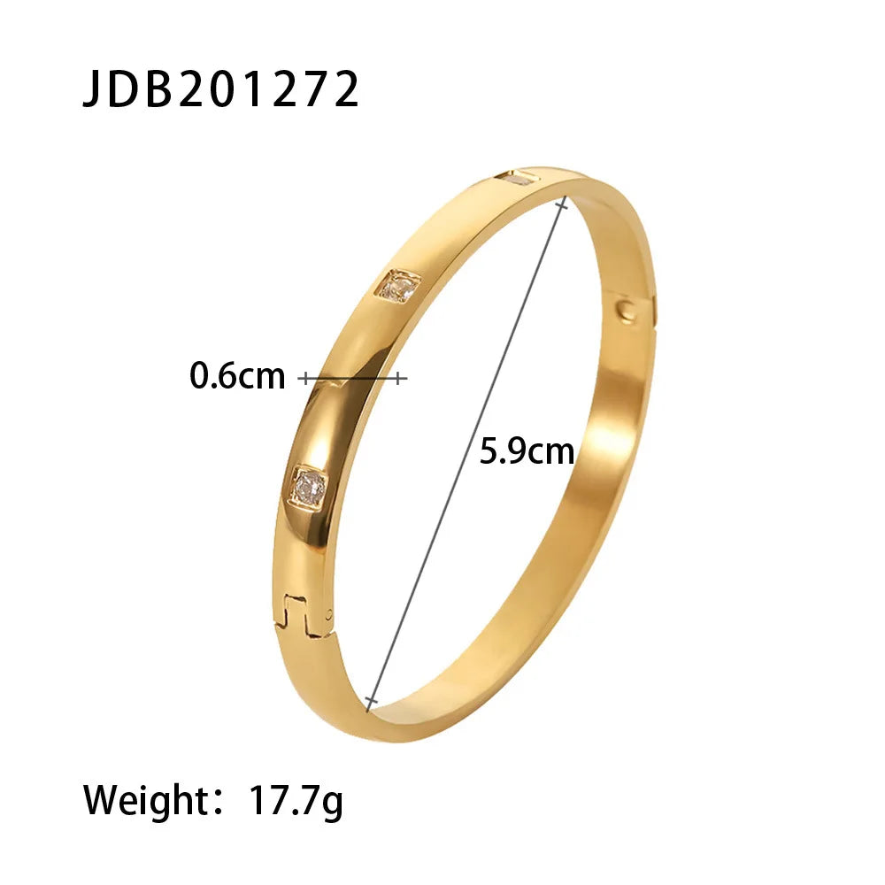 Fashion Punk Cuff Bangles For Women Dainty Zircon Inlaid Bohemia Indian Bracelets & Bangles Women's Female Cute Ladies Jewelry