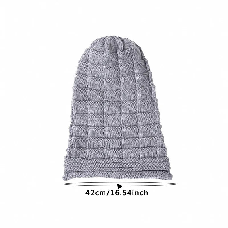 Knitted Hat Women's Autumn And Winter Head Cap Fashion Solid Color Outdoor Windproof Keep Warm Thicken Knitted Hats