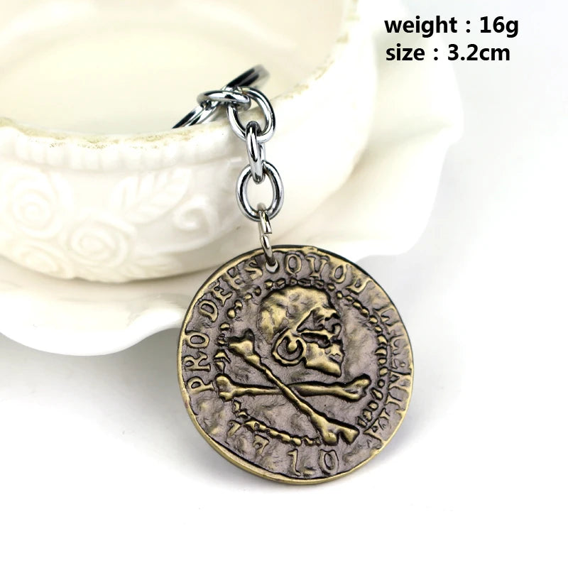 Movie Game Uncharted 4 Necklace Nathan Drake Cosplay Ring Leather Code Ancient Vintage Pendant Jewelry Prop