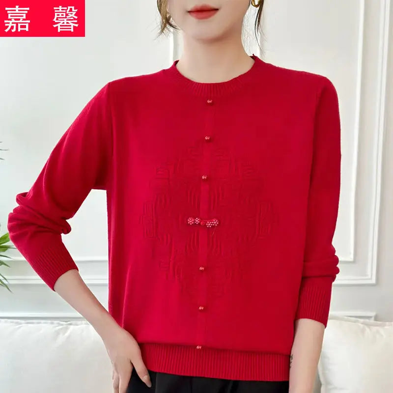 Sweater Base Women's Long-sleeved Sweater Autumn and Winter Solid Color Pullover Top