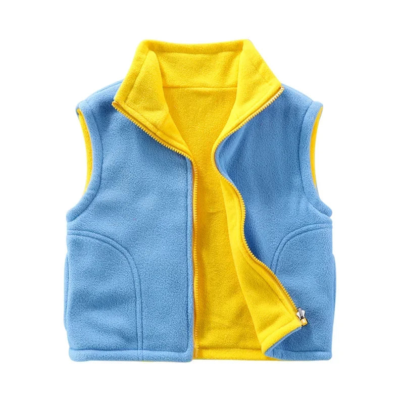 Teenager Outerwear Waistcoats Sleeveless Jackets Children's Vest for Boy Girl Polar Fleece Baby Kids Vest Warm Winter 2-12Y