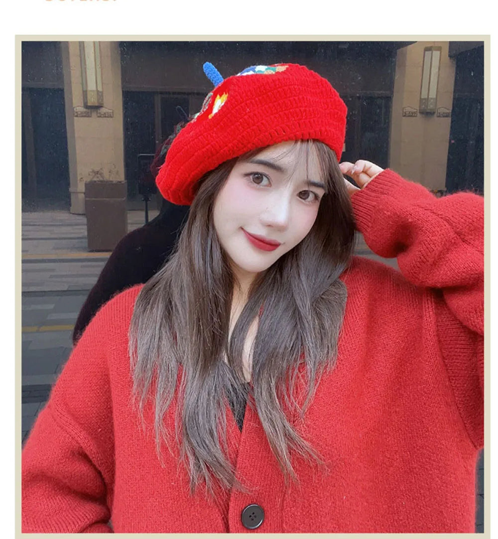 Crochet hat hats for women berets winter hats woman vintage beret hat women luxury woman hat new in hat Ladies hat mushroom hat